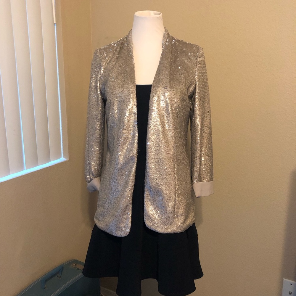 Sam Edelman light gold sequins blazer NWT